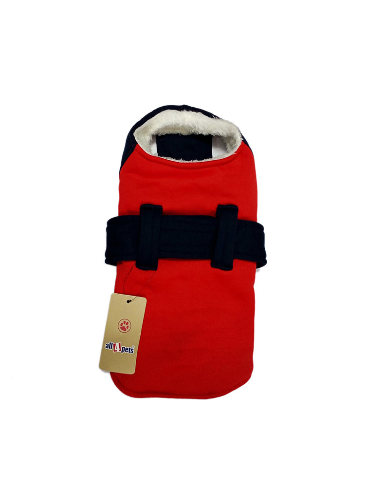 Red and black checkered dog coat in india